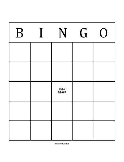 Free Blank Bingo Cards Printable