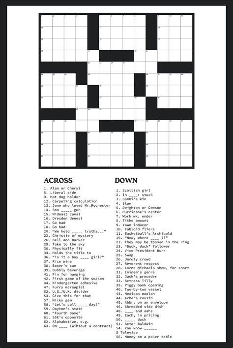 Free Crossword Puzzle Printable