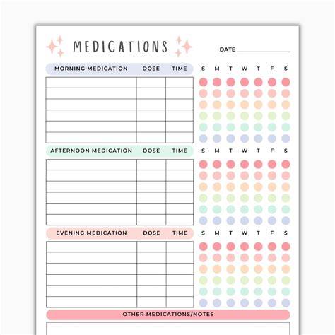 Free Daily Medication Chart Printable