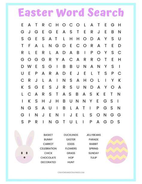 Free Easter Printables Word Search