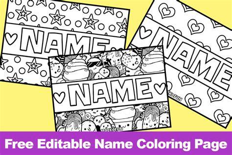 Free Editable Name Coloring Page Pdf