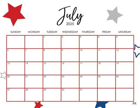 Free July Printable Calendar