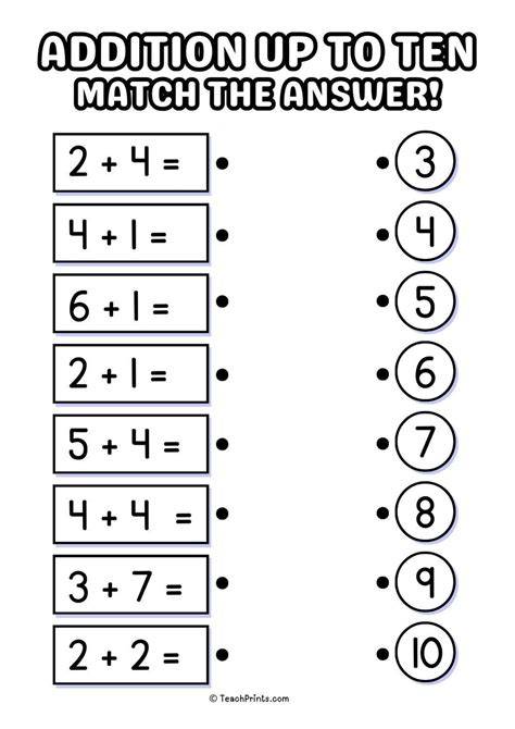 Free Kindergarten Addition Printables