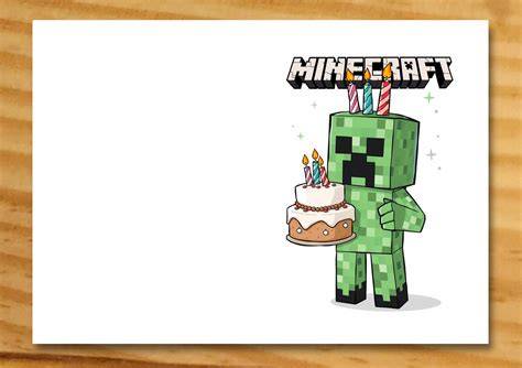 Free Minecraft Birthday Card Printable