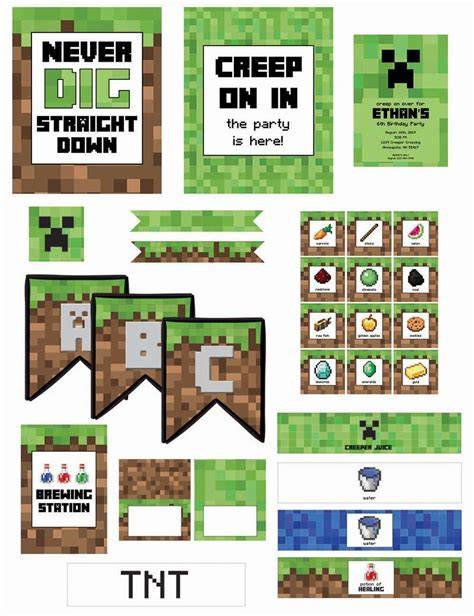 Free Minecraft Party Printables