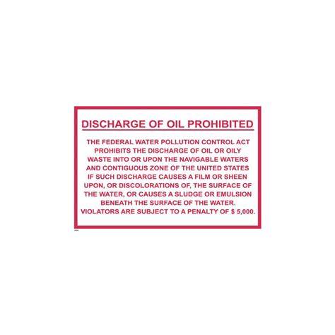 Free Oil And Garbage Placards Printable