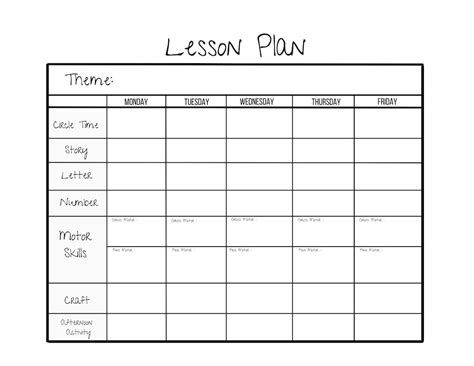 Free Preschool Printable Lesson Plans