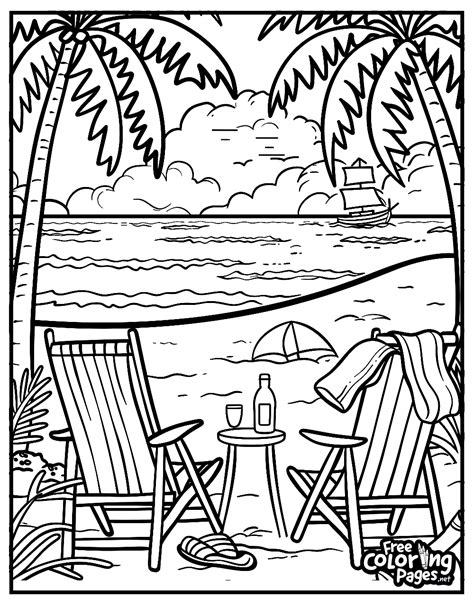 Free Printable Beach Summer Coloring Pages