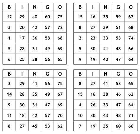 Free Printable Bingo Cards