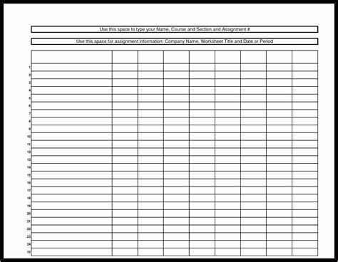 Free Printable Blank Charts