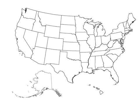 Free Printable Blank Us Map