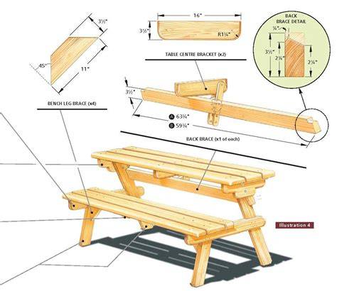 Free Printable Blueprint Picnic Table Plans