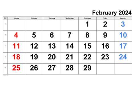 Free Printable Calendar February