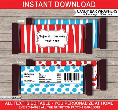 Free Printable Candy Bar Wrappers