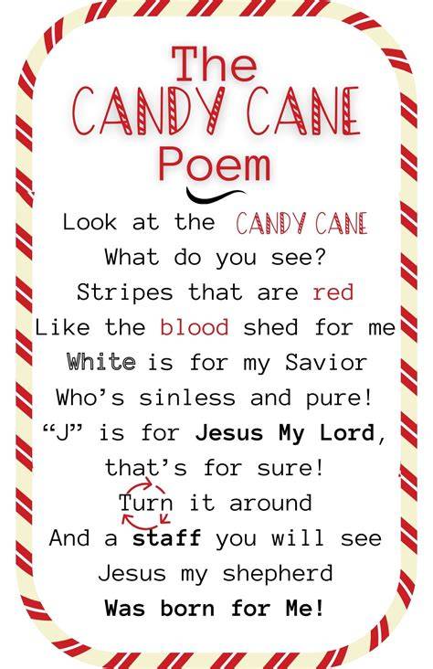 Free Printable Candy Cane Poem