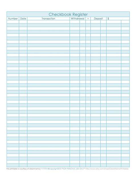 Free Printable Checkbook Ledger