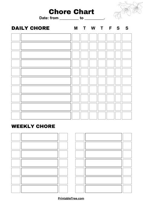 Free Printable Chore Chart Pdf