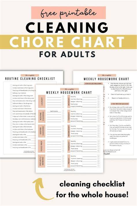 Free Printable Chore List For Adults