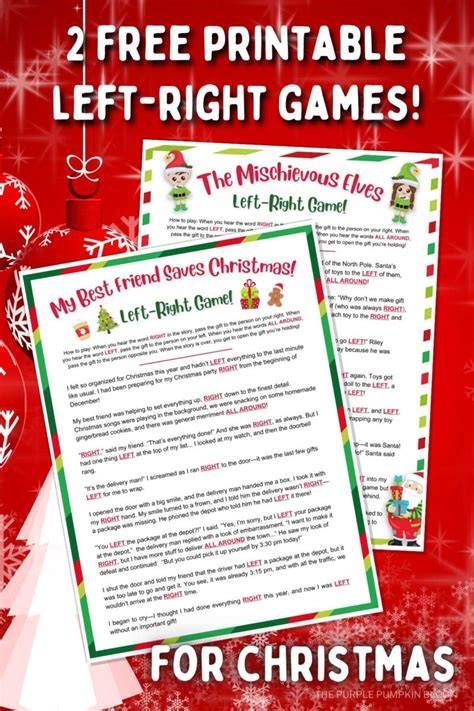 Free Printable Christmas Right Left Game