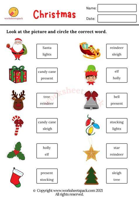 Free Printable Christmas Worksheets Pdf