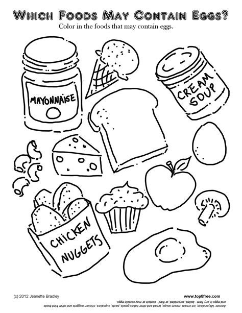 Free Printable Coloring Pages Food