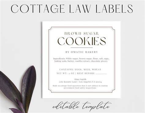 Free Printable Cottage Food Label Template