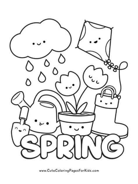 Free Printable Cute Spring Coloring Pages