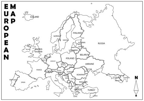 Free Printable Europe Map
