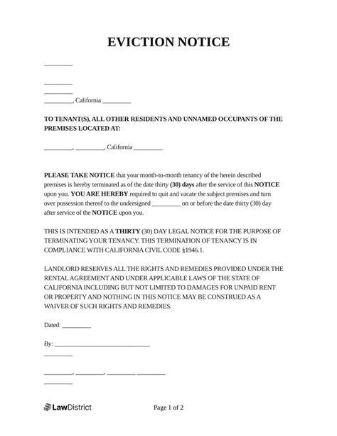 Free Printable Eviction Notice Template Pdf