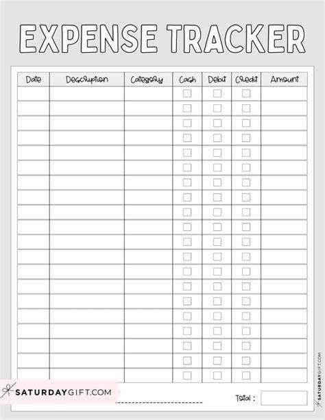 Free Printable Expense Tracker Pdf