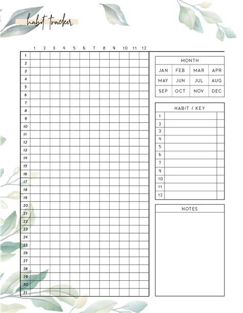 Free Printable Habit Tracker Printable