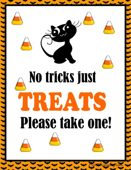 Free Printable Halloween Candy Signs
