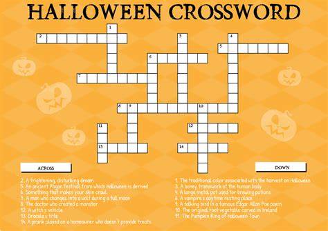 Free Printable Halloween Crossword Puzzles