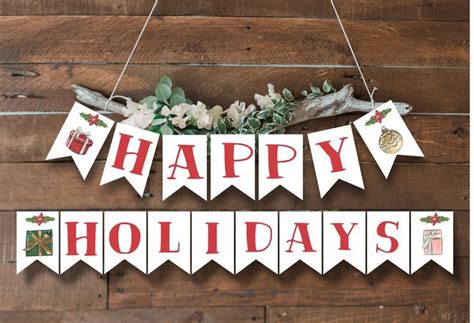 Free Printable Happy Holidays Banner