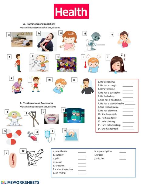 Free Printable Health Worksheets