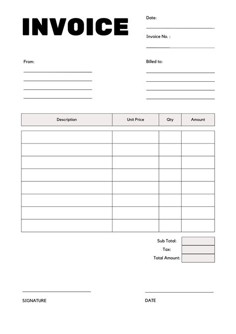 Free Printable Invoice Templates Pdf