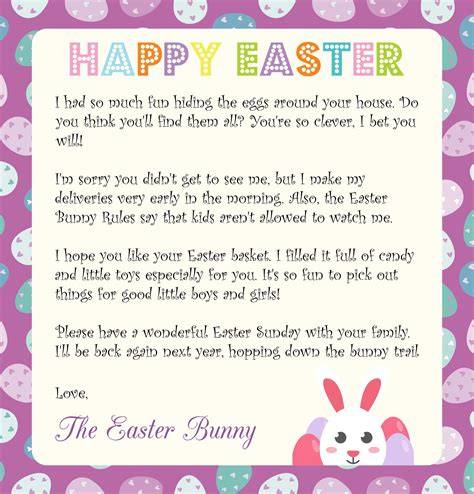 Free Printable Letter From Easter Bunny