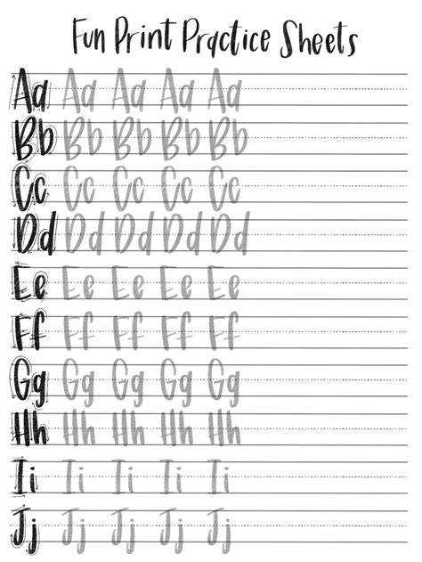 Free Printable Lettering Worksheets