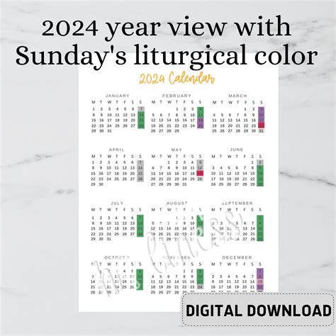 Free Printable Liturgical Calendar 2024 Pdf