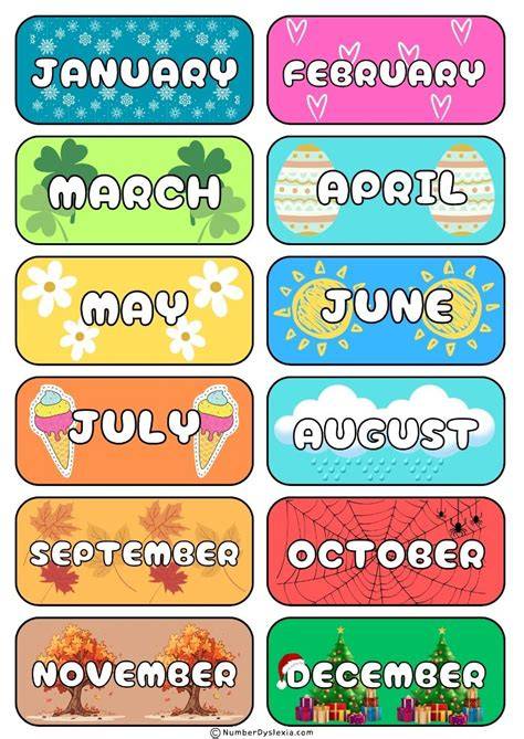 Free Printable Months Of The Year