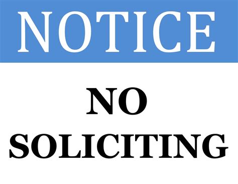 Free Printable No Soliciting Sign