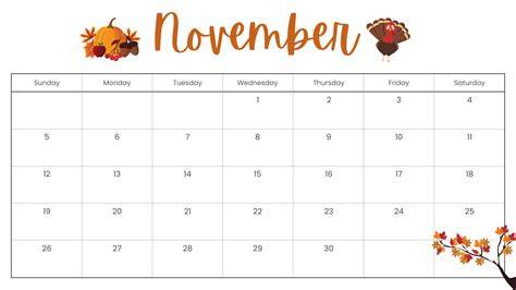 Free Printable November Calendar