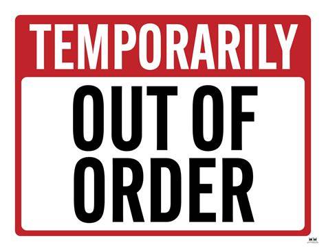 Free Printable Out Of Order Sign