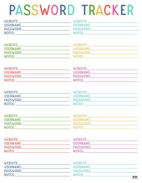 Free Printable Password Keeper Printable