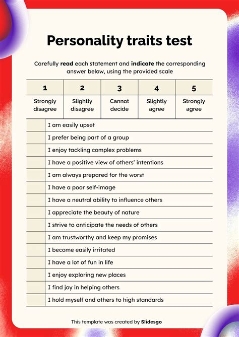 Free Printable Personality Quiz