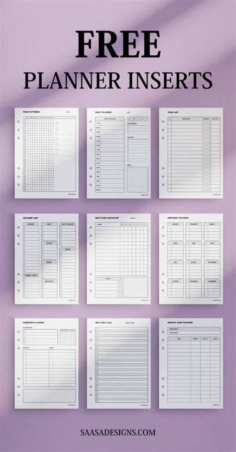 Free Printable Planner Inserts