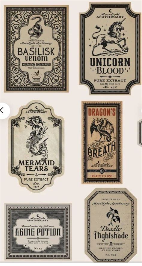 Free Printable Potion Labels