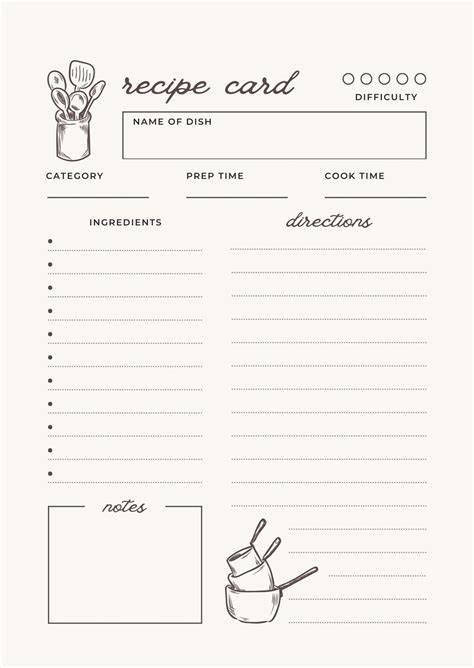 Free Printable Recipe Templates