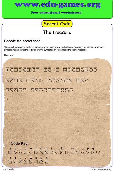 Free Printable Secret Code Worksheets
