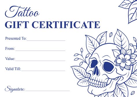 Free Printable Tattoo Voucher Template